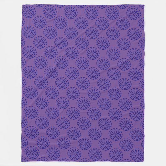Couverture Polaire Motif indigo bleu foncé rayé sur violet (Devant)