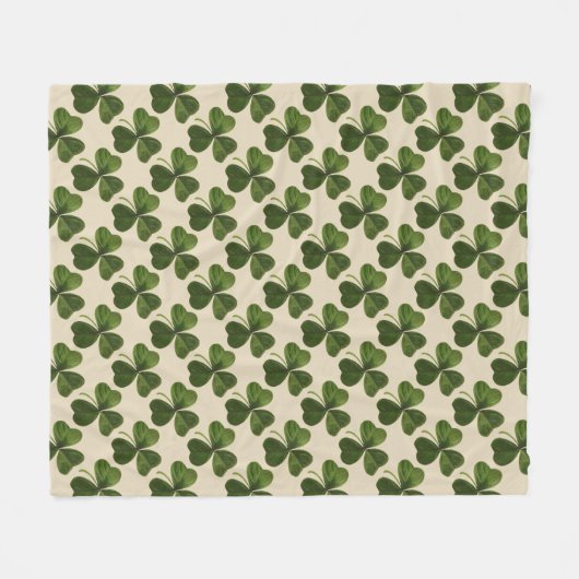 Couverture Polaire Motif irlandais vert de shamrock de ressort (Devant (Horizontal))