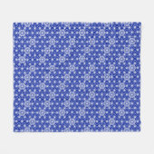 Couverture Polaire Motif japonais Asanoha - bleu cobalt (Devant (Horizontal))