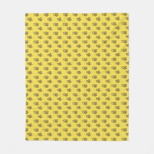 Couverture Polaire Motif jaune d'abeilles d'été (Devant)