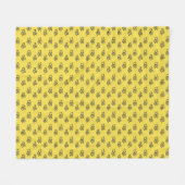 Couverture Polaire Motif jaune d'abeilles d'été (Devant (Horizontal))