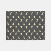 Couverture Polaire Motif jaune de silhouettes de labrador retriever (Devant (Horizontal))