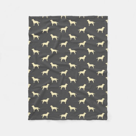 Couverture Polaire Motif jaune de silhouettes de labrador retriever (Devant)