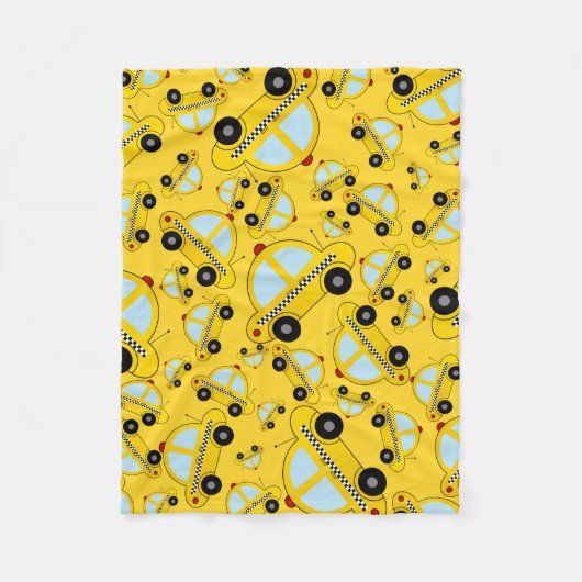 Couverture Polaire Motif jaune de taxi (Devant)
