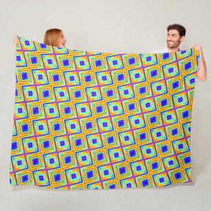 Couverture Polaire Motif jaune et bleu
