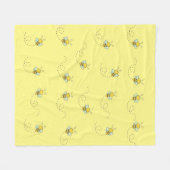 Couverture Polaire Motif jaune mignon de l'abeille active (Devant (Horizontal))