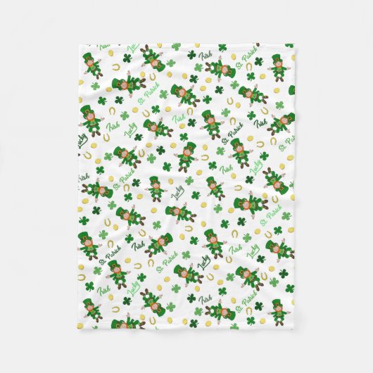 Couverture Polaire motif Jour de la Saint Patrick (Devant)