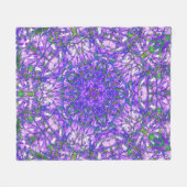 Couverture Polaire Motif Kaleidoscope Abstrait en violet et vert (Devant (Horizontal))
