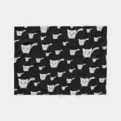 Couverture Polaire Motif Kitty noir et blanc (Devant (Horizontal))