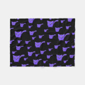 Couverture Polaire Motif Kitty noir et pourpre (Devant (Horizontal))