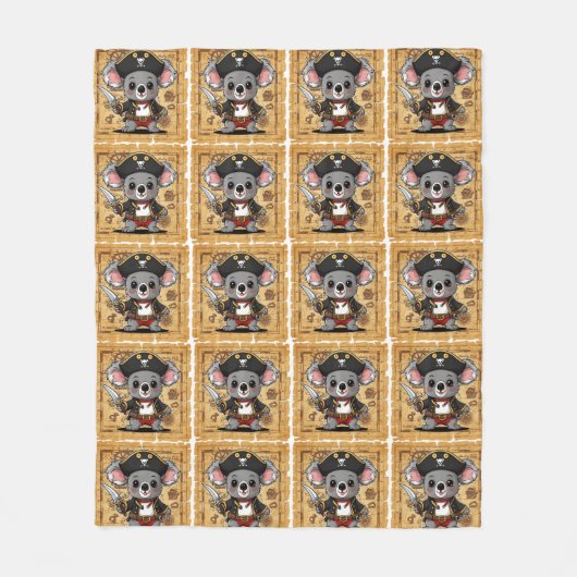 Couverture Polaire Motif Koala Pirate (Devant)