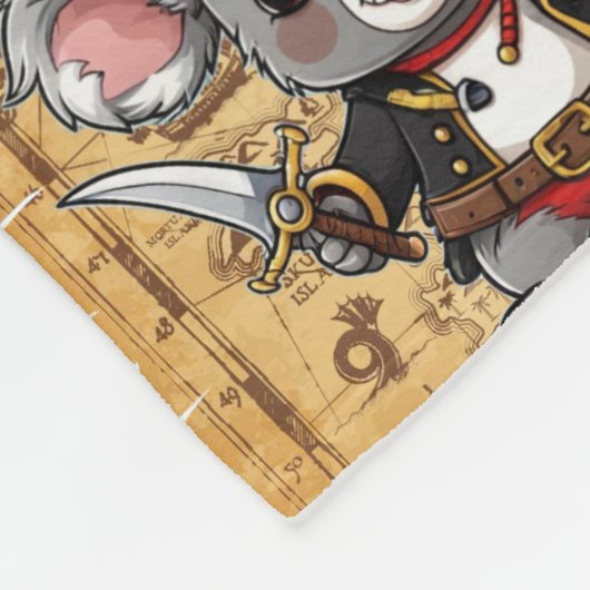 Couverture Polaire Motif Koala Pirate (Coin)