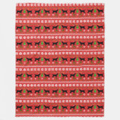 Couverture Polaire Motif laid de Noël d'andouillers noirs de Labrador (Devant)
