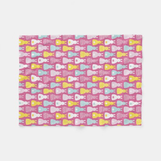 Couverture Polaire Motif lapin lapin de Pâques rose mignon (Devant (Horizontal))
