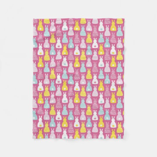 Couverture Polaire Motif lapin lapin de Pâques rose mignon (Devant)