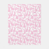 Couverture Polaire Motif lapins roses (Devant)