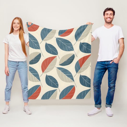 Couverture Polaire Motif Leaf moderne (En situation)