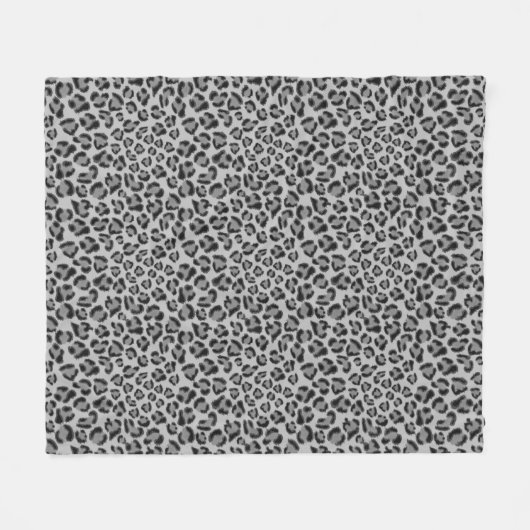 Couverture Polaire Motif léopard noir et gris, motif guépard (Devant (Horizontal))