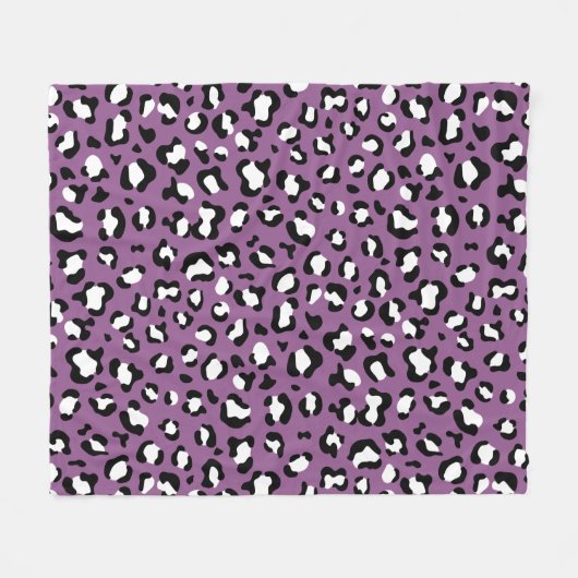 Couverture Polaire Motif léopard, Spots léopards, Leopard pourpre (Devant (Horizontal))