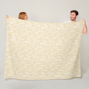 Couverture Polaire Motif Lignes arrondies Blanc sur jaune pâle