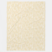 Couverture Polaire Motif Lignes arrondies | Blanc sur jaune pâle (Devant)