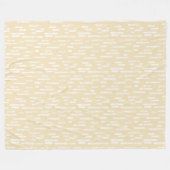 Couverture Polaire Motif Lignes arrondies | Blanc sur jaune pâle (Devant (Horizontal))
