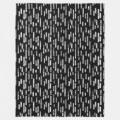 Couverture Polaire Motif Lignes arrondies | Blanc sur noir (Devant)