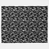Couverture Polaire Motif Lignes arrondies | Blanc sur noir (Devant (Horizontal))