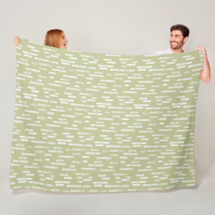 Couverture Polaire Motif Lignes arrondies Blanc/vert pistache