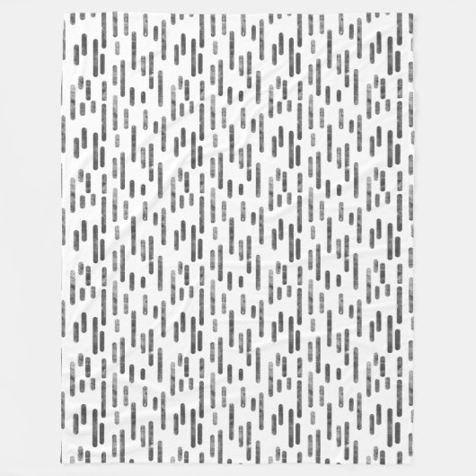Couverture Polaire Motif Lignes arrondies | Graphite en blanc (Devant)
