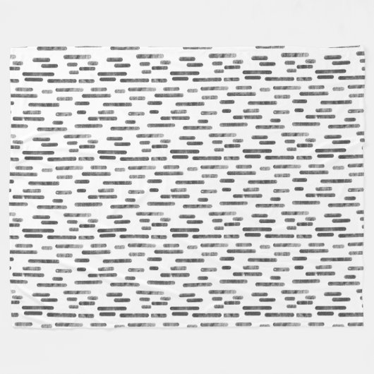 Couverture Polaire Motif Lignes arrondies | Graphite en blanc (Devant (Horizontal))