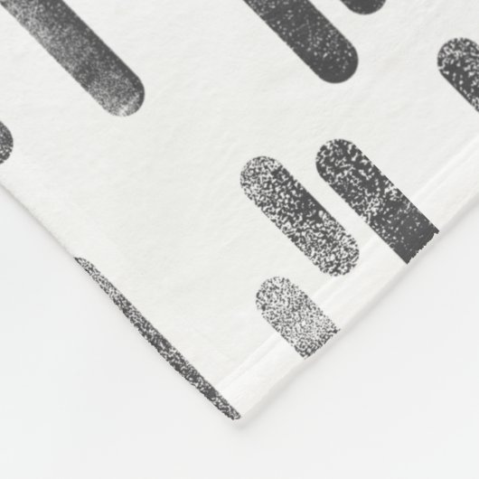 Couverture Polaire Motif Lignes arrondies | Graphite en blanc (Coin)