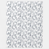 Couverture Polaire Motif Lignes arrondies | gris bleu sur blanc (Devant)