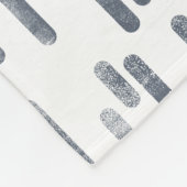 Couverture Polaire Motif Lignes arrondies | gris bleu sur blanc (Coin)