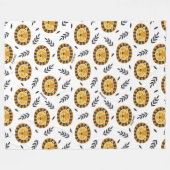 Couverture Polaire Motif Lion Jungle avec nom enfant (Devant (Horizontal))