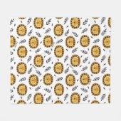 Couverture Polaire Motif Lion Jungle avec nom enfant (Devant (Horizontal))