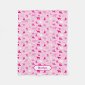 Couverture Polaire Motif Longhorns à motifs roses (Devant)