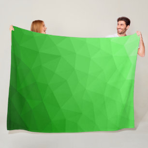 Couverture Polaire Motif lumineux à maillage géométrique dégradé vert