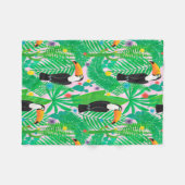 Couverture Polaire Motif lumineux tropical transparent dessiné à la m (Devant (Horizontal))