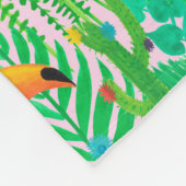 Couverture Polaire Motif lumineux tropical transparent dessiné à la m (Coin)