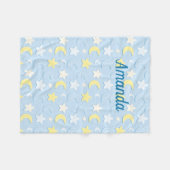 Couverture Polaire Motif Lune & Étoiles (Devant (Horizontal))