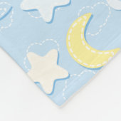 Couverture Polaire Motif Lune & Étoiles (Coin)