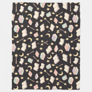 Couverture Polaire Motif magique de lecture de nuit sombre
