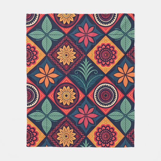 Couverture Polaire Motif magique Fleurs (Devant)