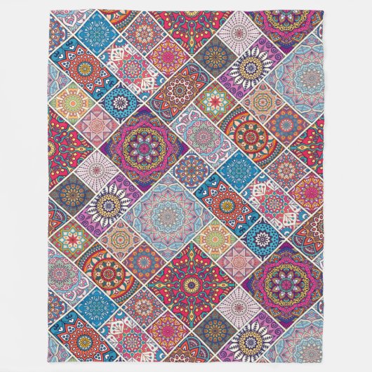 Couverture Polaire Motif Mandala (Devant)