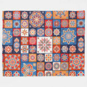 Couverture Polaire Motif Mandala/Carrelage marocain (Devant (Horizontal))
