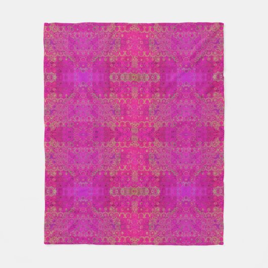 Couverture Polaire Motif Mandala rose (Devant)