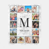 Couverture Polaire Motif Marbre blanc en pierre (Devant)