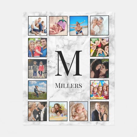 Couverture Polaire Motif Marbre blanc en pierre (Devant)