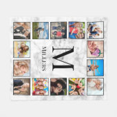 Couverture Polaire Motif Marbre blanc en pierre (Devant (Horizontal))